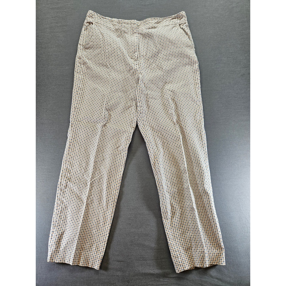 Talbots Womens Size 12 Geometric Dot Print Stretch Cotton Straight Leg Pants